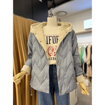 ab.fz 니트배색 후드 퀼팅 덕다운 점퍼 (ABXW4HD31K1) US