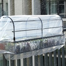 모칸도 베란다 화분걸이대 +하우스 거치대 세트 60x25cm 난간용고리, 블랙, 직각일반형, 길이조절형3.2~7.2cm