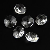 썬캐쳐 크리스탈 팔각형 투명 비즈 유리 루즈 스트랜드용 홀 개, 100pcs+2 holes