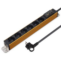 현대일렉트릭 고용량 멀티탭 4천와트 서버탭 6구 1.5M 골드 HDSVAL-GN615G [안전커버 2개 증정]