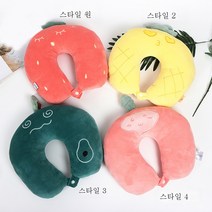 DFMEI 캐릭터 u자형 비행기 여행용 베개투어 목 보호대 u자형 메모리얼 코튼 낮잠베개, DFMEI u. 베게 유밀과, 스타일 2