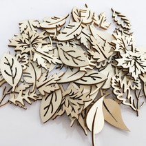 목공예재료 미완성 빈 잎 나무 태그 펜던트 앤티크 컷아웃 행잉 장식 DIY 공예 제작용 할로우 슬라이스 20 개, 한개옵션0