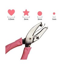 벨트구멍 가죽펀칭기 공예 종이용 핑크 그립이 있는 AIEX 1mm 구멍 펀치 펀처 종이 펀처(작은 원), Small Circle 1mm
