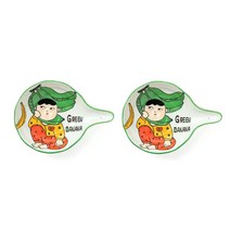 LOVFIR 주방 도자기 식기 세트 크리에이티브 디자인 밥그릇 접시 불판, 2개