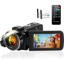 비디오 카메라 2.7K1080P 60FPS YouTube 카메라 42MP18배 디지털 줌 디지털 카메라 웹캠 타임랩스 & 슬로우 모션 감지 최대 128GB의 SD 카드 지원 예비 3.0인치 모니터 (4200만 화소) 일본어 취급 설명서