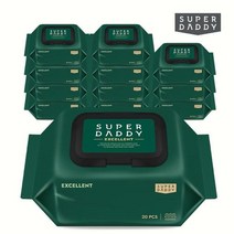 슈퍼대디 아기물티슈 엑설런트82 휴대캡형 20매 12팩 82gsm