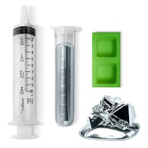 갈륨 액체 금속 50g 99.99 순수 녹는 바이알 주사기 실리콘 몰드 큐브 및 완벽한 DIY 과학 실험 가이드Gallant Metals