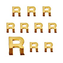 쁘띠팬시 입체문자 스티커 30 x 30 mm, 금색 R, 10개입