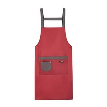 세븐몰 투톤 앞치마 원피스앞치마 바리스타앞치마 미용실 방수앞치마, 레드