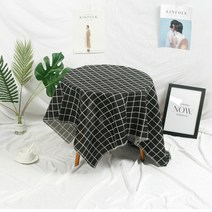 빈티지 리틀 프레쉬 플라워 소녀 하트 코튼 린넨 피크닉 천 사진 소품, 150x200cm, 블랙 체크