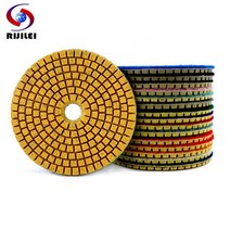 광택기 패드 Rijilei 1 pcs 3 quot/4quot 습식/건식 다이아몬드 연마 화강암 대리석 돌 콘크리트 바닥 폴란드어 zj10에 대 한 유연한 연 삭 디스크, [15] 30, [02] 4 인치, [01] 1 개