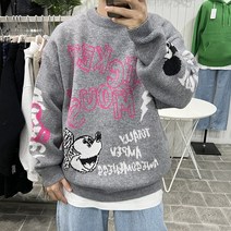 남자 미키마우스 레터링 오버핏니트 4컬러