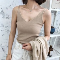 고릴랄라 여성 민소매 골지 끈나시 티셔츠