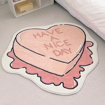 숄뱅 러블리 인테리어 핑크 하트 발매트 미니러그