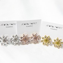 쥬얼포레 벚꽃 플라워 귀걸이 귀찌 귀안뚫는귀걸이