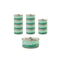 카카토 전연령용 컴플리멘타리 프리미엄 고양이 주식캔 참치 & 해초, 70g × 생선 × 12개