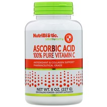 NutriBiotic Immunity 아스코빅애씨드 100% 순수 비타민C 결정질 분말 8 oz (227 g) 2팩