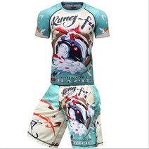 복싱복 킥복싱복장 새로운 남자 복싱 Tshirt 바지 무에타이 반바지 MMA Rashgu