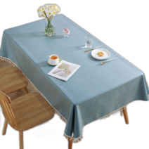 심플 패브릭 면 린넨 식탁보 방수 방유 세탁 면제 직사각 가볍고 고급스러운 티 테이블 매트 식탁보 받침대80759, 석청-(수술타입) 방수방유, 90*90cm