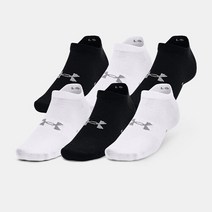 언더아머양말 PQF 1370542-003 UA Essential No Show 6pk BLK, LG