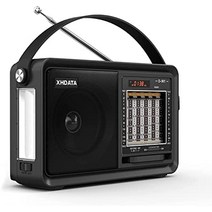 XHDATA D901 휴대용 라디오 블루투스 스피커 SW FM AM FM 지원 TF USB AUX MP3 라디오(손전등 포함) 블랙-25757
