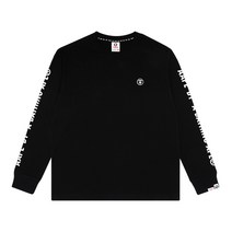 라운드박스티 트렌드 AAPE 겨울 가을 남성 와이드 루즈핏 원인 미장 심플 캐쥬얼 긴 소매 커플 티셔츠 2161557314