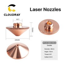 Cloudray-레이저 노즐 싱글 더블 레이어 직경 28mm 구경 0.8-6.0mm Precitec WSX Raytools 파이버 레이저, 04 H11 Double Chrome_10 3.5mm