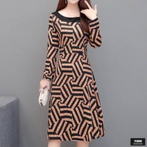 가바바 여성 빅사이즈 원피스 화려한 패턴으로 눈에 띄게 미디원피스 G44410