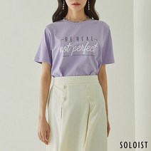 솔로이스트 레터링 디자인 라운드넷 코튼 티셔츠 SADN2801