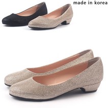 빅사이즈 글리터 여성 구두3cm 로우힐구두 반짝이 단화 255-270
