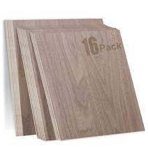 Frylr 호두 합판 16피스 30.5 x 0.3cm(12 12 1/8인치) A/A 등급 나무 시트 공예 레이저 커팅 및 조각 페인팅 DIY 장식용 3mm 두께의 미완성 목재