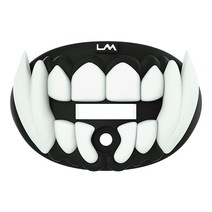 LOUD MOUTH Loudmouth 풋볼 마우스 가드 - 3D 비스트 마우스피스 성인 및 청소년에게 적합 액세서리 (3D 블랙 화이트 이빨), Black W/ White Teeth