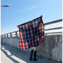 감성캠핑 체크 머플러 무릎담요