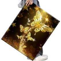 FASEN 액자 보석십자수 캔버스형 DIY 키트 40 x 50 cm, 1세트, FAN101. 금나비