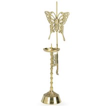 KO 키친쿡 돌상 - 돌잔치 예쁜 촛대 ~ 유기 나비촛대 방짜 놋 그릇 전통놋촛대 박테리아 바이러스 사멸, 유기나비촛대 1개