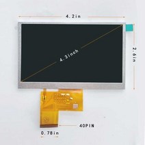 차량용모니터 5인치 4.3/5 인치 TFT LCD 스크린 디스플레이 40 핀 HD 480*272 자동차 차량용 교체 모니터, 01 4.3 inch (480X272)