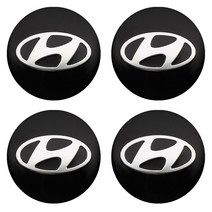 휠캡 야광 락너트 자동차 휠 센터 허브 캡 엠블럼 스티커 4 개현대 I10 I20 I30 I40 아제라 악센트 엘란트라 Fe 겟츠 투싼 액세서리 호환, 02 56mm Black