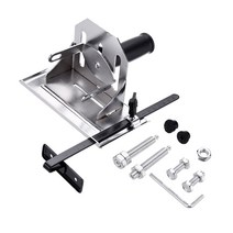 STK 100mm 앵글 그라인더 지지대 조정 가능한 받침대 앵글 그라인더 부착물 스탠드 홀더 도구 주철 지지대 벤치, 18x9cm, 은, 철