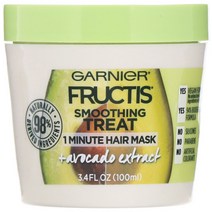 Garnier Fructis 스무딩 트리트먼트 1분 헤어 마스크 + 아보카도 추출물 3.4fl oz(100ml)
