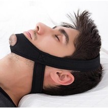 코골이 밴드 네오프렌 anti snoring stop snoring chin strap belt anti apnea 턱 솔루션 수면 지원 무호흡 벨트 수면 케어 도구, 검은 색