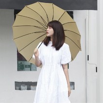 16K자동장우산 초경량우산 파스텔 원목손잡이 고급 장우산