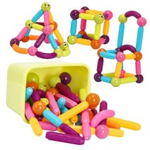 EQ발달 막대 자석블럭 아기 자석장난감 자석교구 유치원블럭 어린이집블럭 지능 유아 교구 3살 아이, 42pcs(1596)