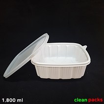 DSK (신형)사각탕용기(소)/ 1800 ml /PP/전자렌지 OK/편하고 예쁜 사각포장 탕용기/100개 세트 200개 세트, 100개 세트