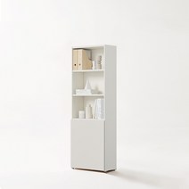 한샘 티오 일반책장 수납형 5단 60cm (컬러 택1), 화이트/그린(F)