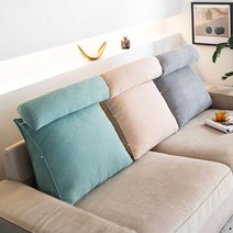 (코어무역) 극세사 침대 삼각 등받이쿠션 허리쿠션 쇼파 경추 목 만능, 크림