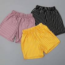 시원한 썸머 팬츠 세로 스프라이트 패턴 반바지, 색상:레드라인|사이즈:13호