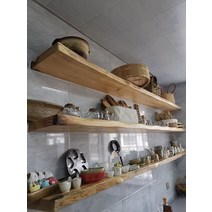 레트로 빈티지 벽선반 울퉁불퉁 고재 스타일 나무 판자 복고풍 주방 거실 책장 벽 선반, 길이 200폭 25두께 5cm 임의의 모양