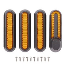 전동 스쿠터 킥보드 4pcs m365 앞 뒤 바퀴 커버 타이어 허브 캡 보호 쉘 xiaomi m365 pro 2 전기 용 반사 스티커, 노란색