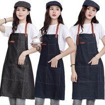 센스팟 카페 바리스타 데님 앞치마, 1개, 블랙단색