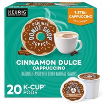 The Original Donut Shop 원스텝 클래식 카푸치노 큐리그 1인용 K컵 포드 20개, Cinnamon Dulce Cappuccino, 20 Count (Pack of 1)